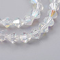 Faceted Imitation Austrian Crystal Bead Strands, Grade AAA, Bicone