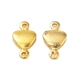 Rack Plating Brass Heart Links Connector Charms, Cadmium Free & Lead Free