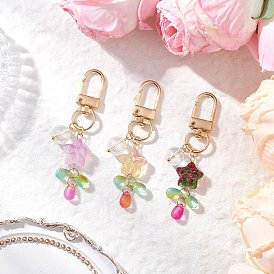 3 шт. подвесные украшения в виде круглых стеклянных бусин в форме звезды, с поворотными застежками сплава