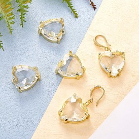 5 pièces coeur verre pendentif blanc amour charme saint valentin pendentif pour bijoux collier boucle d'oreille bracelet cadeau faire de l'artisanat