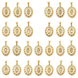 Золотые подвески 304 из нержавеющей стали, с оболочкой, полый овал с сердцем, Письмо ~ Z