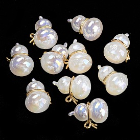 Acrylic Imitation Shell Beads, with Alloy Findings, Gourd