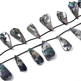 Нити бусин из натуральных пресноводных ракушек, окрашенных в цвет AB, слеза, Топ пробуренной