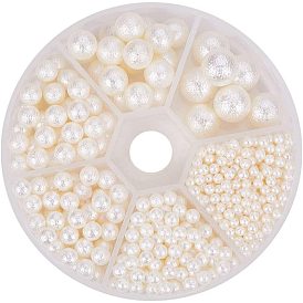 Имитация жемчуга акриловые, неразрушенное / без отверстия, матовый стиль, круглые