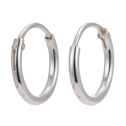 925 Sterling Silver Hoop Earring Findings, Ring