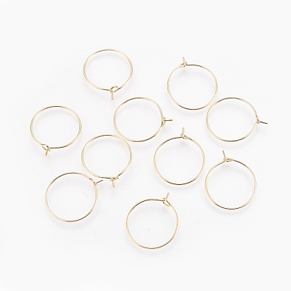 Латунь обруча серьги выводы, Винные стекла, без никеля 