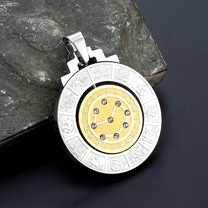 316 хирургическая нержавеющая сталь плоская круглая 12 ожерелья с подвесками в виде китайского зодиака, ожерелья из нержавеющей стали с цепочкой-коробкой для женщин