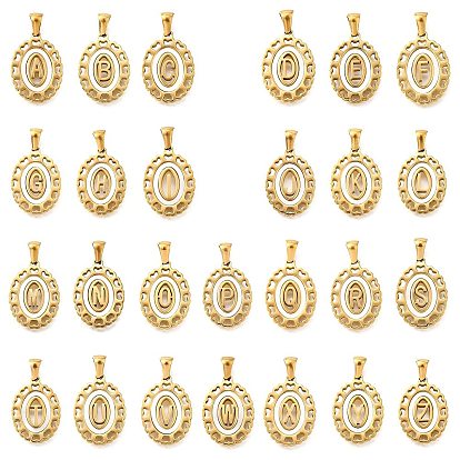 Золотые подвески 304 из нержавеющей стали, с оболочкой, полый овал с сердцем, Письмо ~ Z