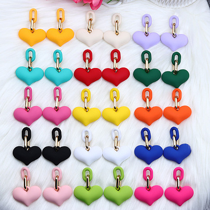 Акриловые серьги-гвоздики в форме сердца