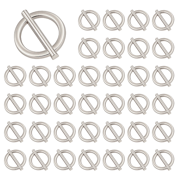 40Pcs 1-Hole Alloy Shank Buttons, Flat Round