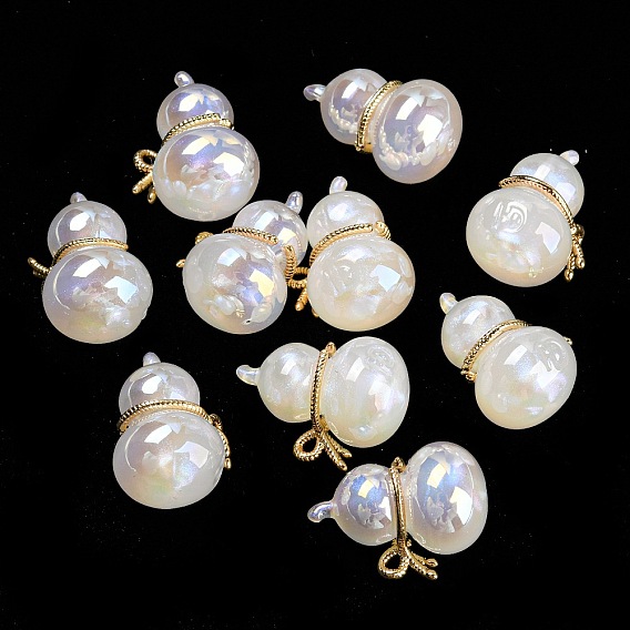 Perles acryliques imitation coquillage, avec les accessoires en alliage, gourde