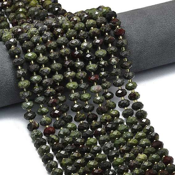 Природные гелиотроп бисер нитей, граненые, рондель, с бисером