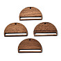 Walnut Wood Pendants, Half Round/Semicircle