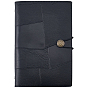 Vintage PU Leather Binder Travel Journal, Refillable Notebook with Button Closure, Reectangle
