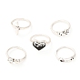Alloy Finger Rings Suit, Dice & Heart & Clip & Sword