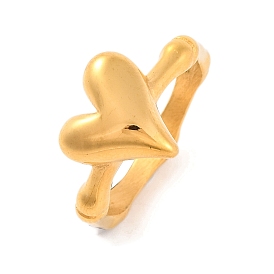 Ионное покрытие (IP) 304 кольца в форме сердца из нержавеющей стали для женщин