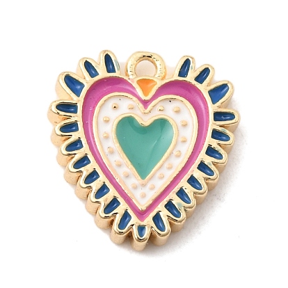 Латунь эмаль подвески, сердце прелести