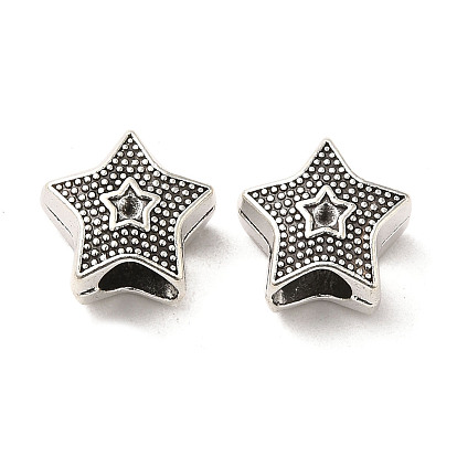 Европейские сплавочные бусины тибетского стиля , бусины с большим отверстием, без кадмия и без свинца, звезда