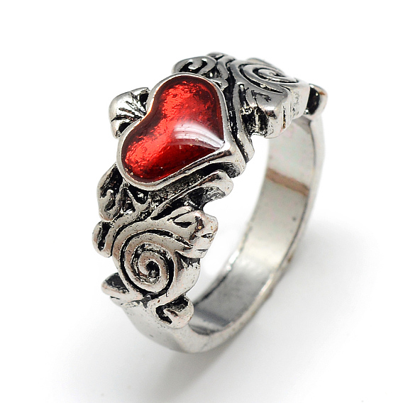 Кольца для колец из сплава эмали, широкая полоса кольца, сердце