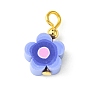 Handmade Polymer Clay Pendants, with Iron Findings, Flower Charm