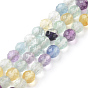 Personalized Dual-use Items,  Three Loops Round Natural Fluorite Beads Stretch Wrap Bracelets or Necklaces, Faceted