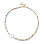Glass Beaded Necklaces, Star with Alloy Necklaces for Women