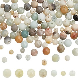 140шт 7 стили натуральный цветок амазонит бусины нити, круглый, диск и рондель, разнообразные
