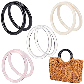 8Pcs 4 Colors Plastic Bag Handles, Round Ring Shape