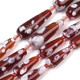 Природные пожары треск агат бисер нитей, окрашенная и подогревом, слеза, с бисером