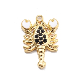 304 подвески из нержавеющей стали, вакуумное покрытие pvd, реальный 18 k позолоченный, со стразами, скорпион