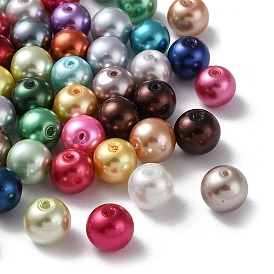 Cuisson peint perles de verre brins de perles rondes