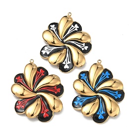 304 подвески из нержавеющей стали, с эмалью, , вакуумное покрытие pvd, реальный 18 k позолоченный