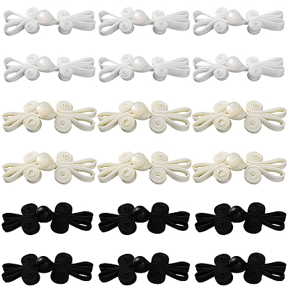 30 шт. 3 цветов, наборы пуговиц-узлов ручной работы в виде китайской лягушки, атласные пуговицы, со смолевыми бусинами