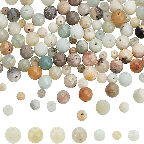 140шт 7 стили натуральный цветок амазонит бусины нити, круглый, диск и рондель, разнообразные