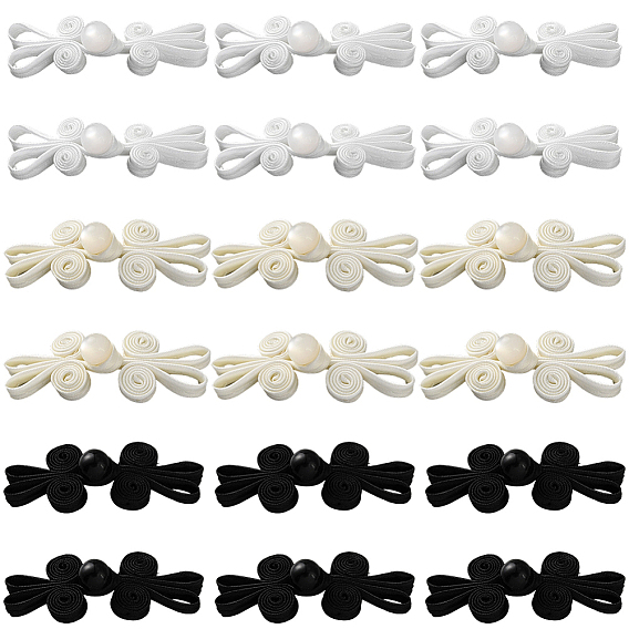 30 шт. 3 цветов, наборы пуговиц-узлов ручной работы в виде китайской лягушки, атласные пуговицы, со смолевыми бусинами