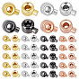 60pcs 4 couleurs perles à écraser en laiton, plaqué longue durée, colonne
