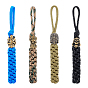 4Pcs Polyester & Spandex Cord Pendant Decorations, with Brass & Alloy Beads