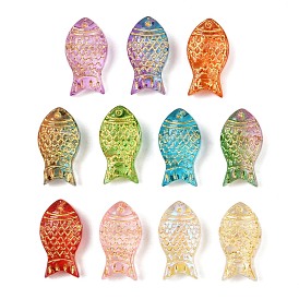 Краска для выпечки и стеклянные бусины, инкрустированные золотым металлом, рыба