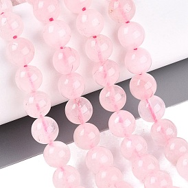 Природного розового кварца нитей бисера, гладкий круглый