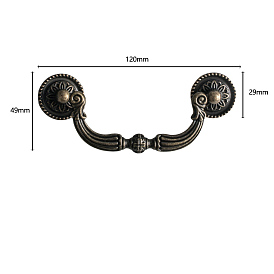 Embossed Alloy Drawer Bail Pulls, Swing Dresser Handle, Cabinet Pulls Handles for Drawer, Doorknob Accessories