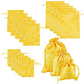 Пандахолл элита 18шт 3 стиль тканевые упаковочные пакеты, вышитая подарочная сумка, сумка для шнурка, прямоугольные