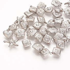 201 Stainless Steel Rhinestone Pendants, Mixed Shapes