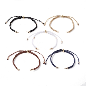 5Pcs 5 Colors Nylon Cord Knitting Bracelet Makings, with Slider Beads