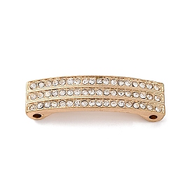 Alloy Crystal Rhinestone Curved Rectangle Connector Links Charms, Lead Free & Nickel Free & Cadmium Free