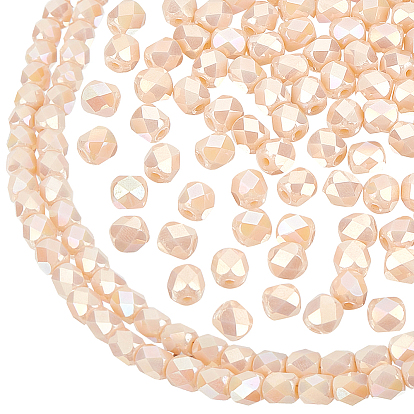 2 подставка для гальванических стеклянных бусин, с покрытием AB цвета, граненые, колонка