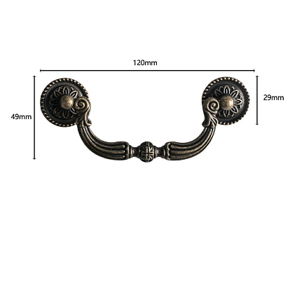 Embossed Alloy Drawer Bail Pulls, Swing Dresser Handle, Cabinet Pulls Handles for Drawer, Doorknob Accessories