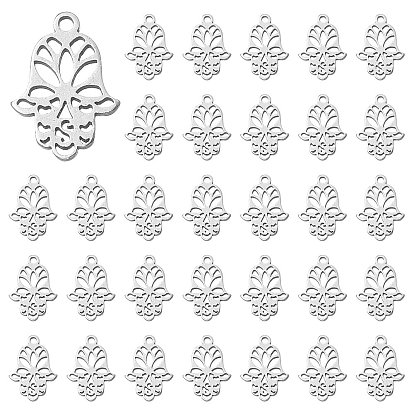 30 шт. 201 подвески из нержавеющей стали, hamsa hand charms