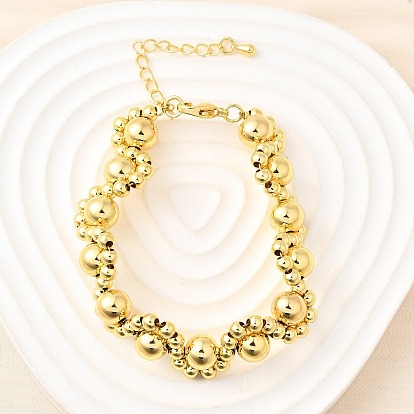 Браслеты из латунных бусин для женщин, отпечаток лапы, без кадмия и без свинца, стойки покрытие, долговечный