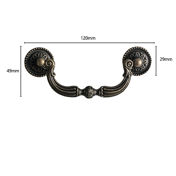 Embossed Alloy Drawer Bail Pulls, Swing Dresser Handle, Cabinet Pulls Handles for Drawer, Doorknob Accessories