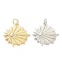 Латунные микропаве прозрачные подвески с фианитом, долговечный, плоские круглые с солнцем